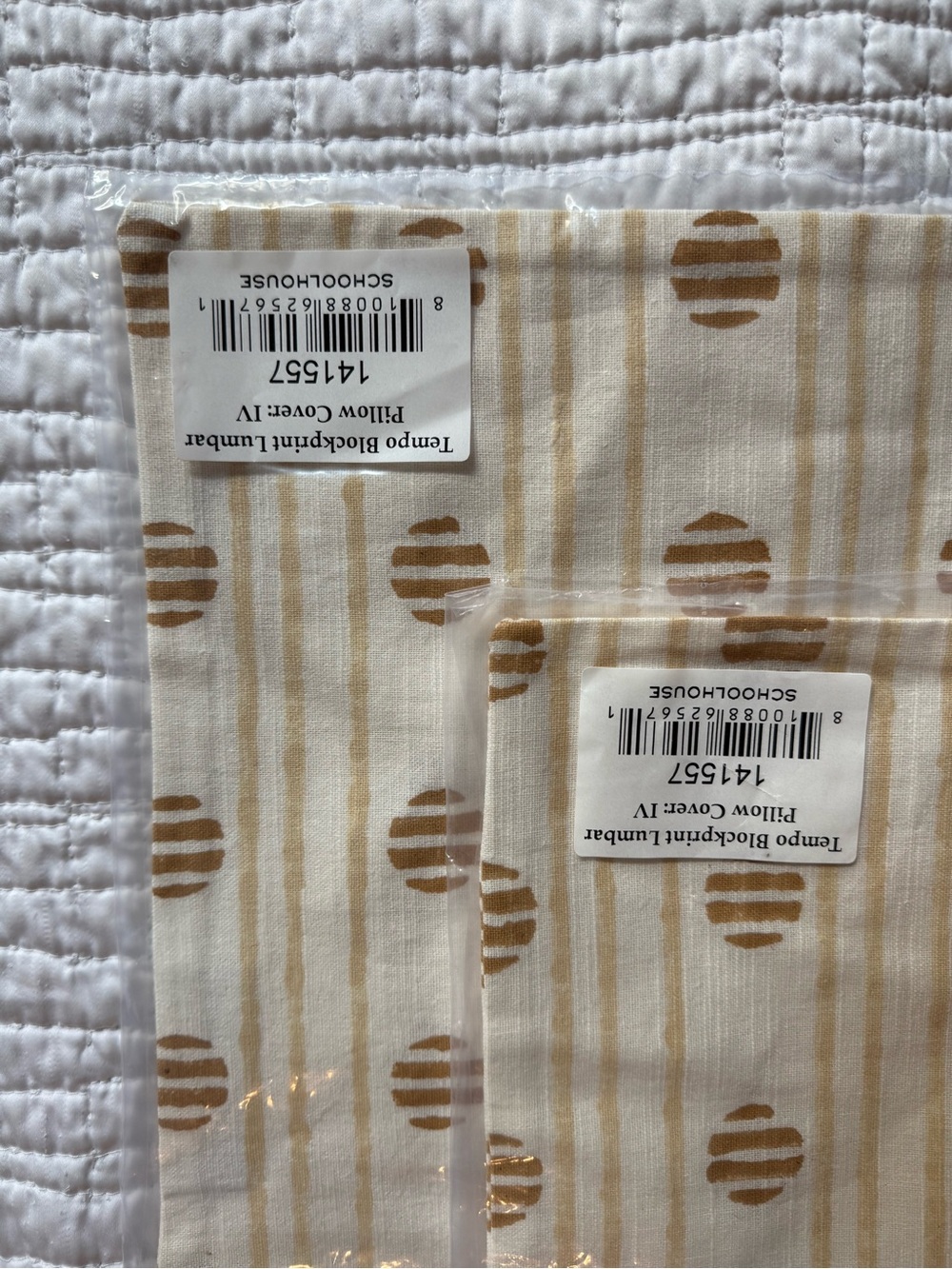 Schoolhouse Blockprint Lumbar Pillow Covers (set of 2) - Picture 3 of 9